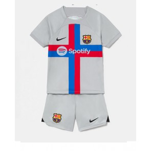 Barcelona kläder Barn 2022-23 Tredje Tröja Kortärmad (+ korta byxor)